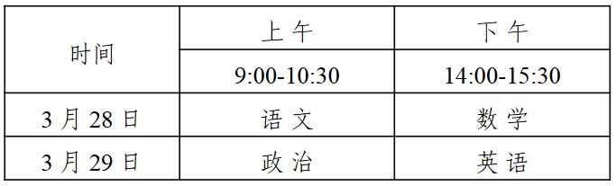 考试时间 考试时间